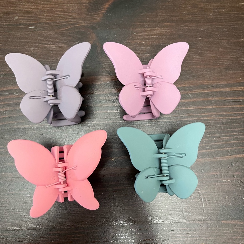 Butterfly Hair Clip Set – Pink, Lavender, Coral, Teal